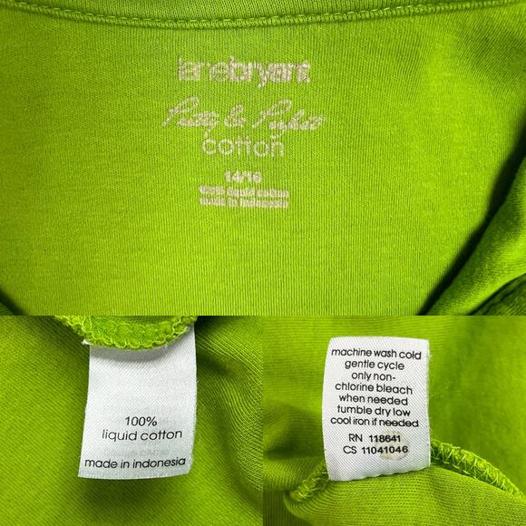 Lane Bryant Polo Style Top Plus Size 14/16 Green 100% Liquid Cotton - Picture 8 of 12